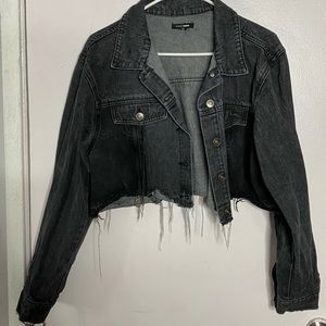 Destressed Crop Jean Jacket